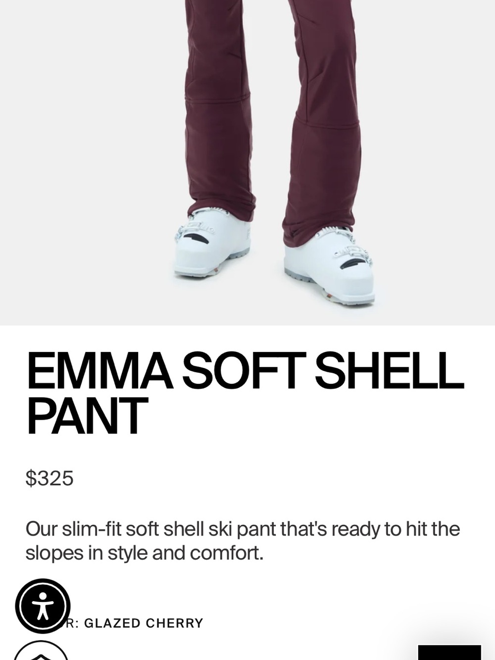 NWT HALFDAYS EMMA soft shell Burgundy Ski Pants S - glazed cherry color - Picture 6 of 12